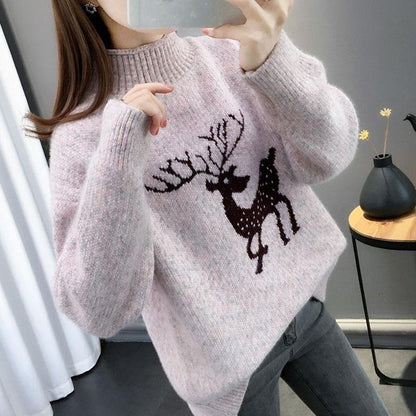 Winter Casual Simple Sweater Long-sleeved Pullover Knit Bottoming Shirt Young Women's Top