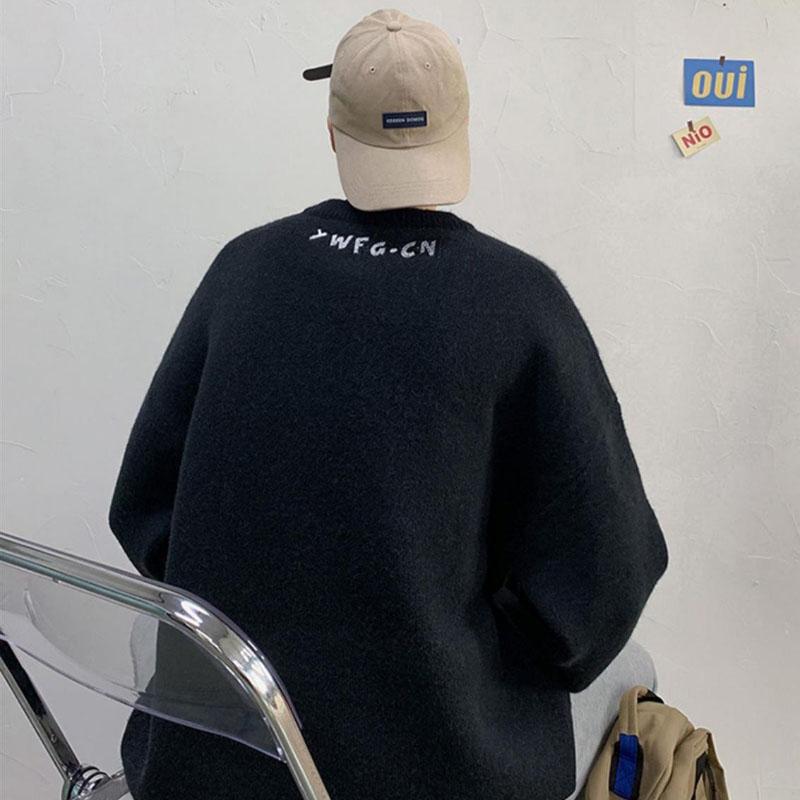 Autumn and Winter Thick Sweater Men's Loose Round Neck Pullover Sweater Casual All-match Warm and Comfortable