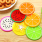 6pcs/10pcs Simple Creative Coaster Colorful Jelly Color Fruit Shape Anti-scalding Non-slip Silicone Insulation Pad Water Coaster