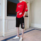 Summer Leisure Sports A Short-sleeved Clothes Men's Handsome Loose Shorts Shorts Men's Summer Personality Suit