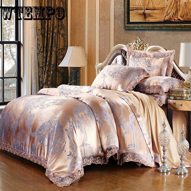 Bed Set Luxury Jacquard Bedding Set Duvet Cover and 2pcs Pillowcase Soft Duvet Cover Set