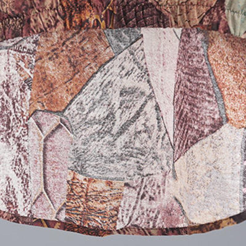 Cotton-containing Loose Large Size Retro Printing Ladies Summer Suit Casual 2021 Female