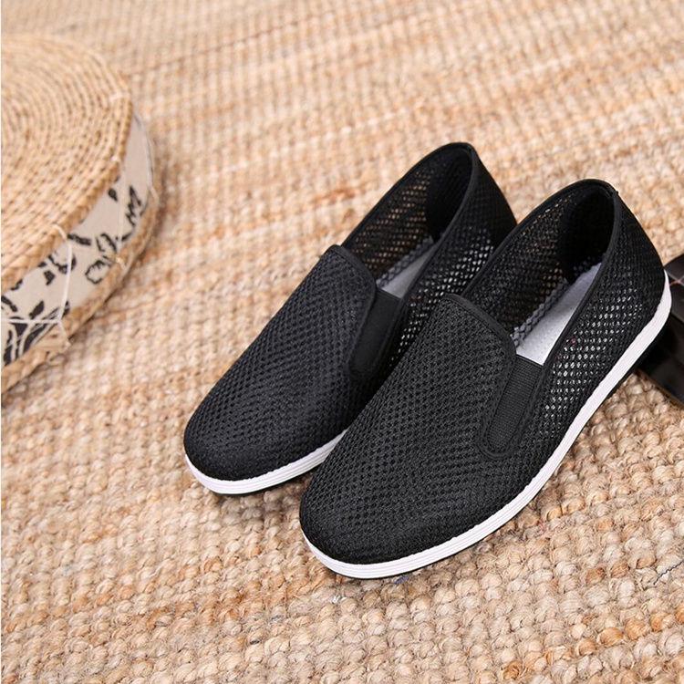 Black Cloth Shoes Men Casual Comfortable Flat Canvas Shoes