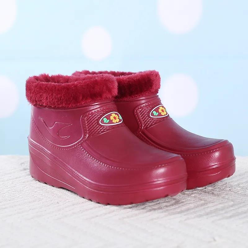Plus Velvet Warm Shoes Anti-skid Warm Waterproof Rain Boots EVA Car Wash Kitchen Plus Velvet Cotton Shoes Student Boots