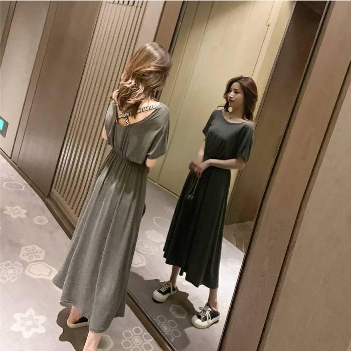 Women Lengthen Summer Light Long Sleeve Modal Cute Soft Casual Home Clothing Friends Party Dress