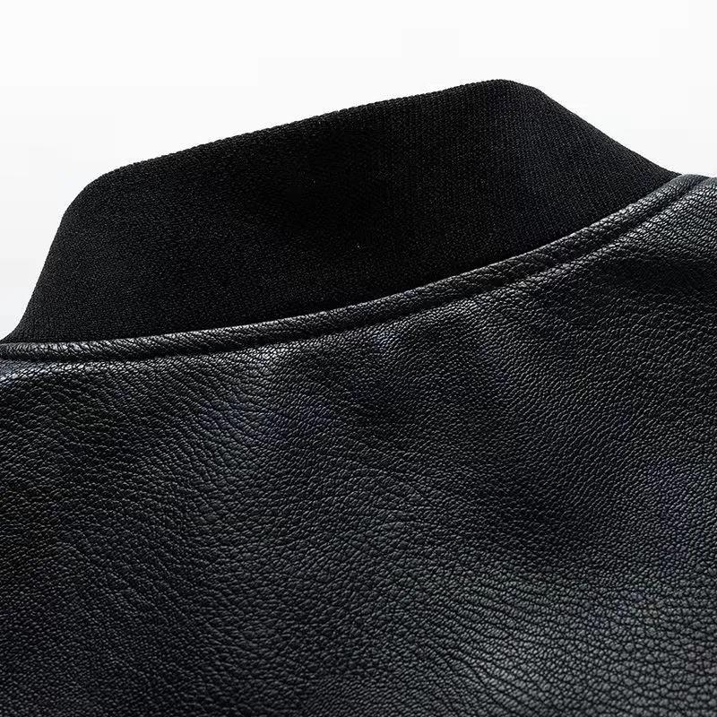 Soft Leather Faux Leather Men's Long-sleeved Jacket Plus Suede Jacket Men's Warm Cotton Clothes Handsome Motorcycle Jacket