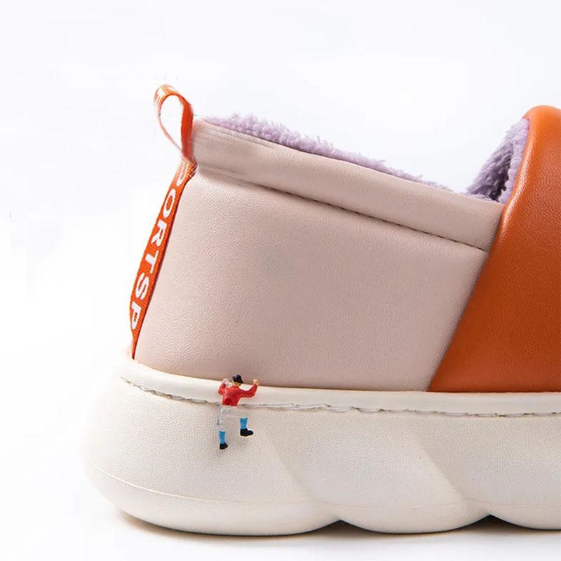 Winter Waterproof All-inclusive Heel Cotton Slippers Ladies Thick-soled Non-slip Home Household Cold-proof Warm and Velvet Cotton Shoes Men