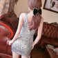 Dinner Female Sequin Dress Sexy V-neck Sleeveless Slim Fit Was Thin Pack Hip Bottoming Dress Dress