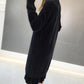 Long Faux Mink Fleece Sweater Winter Bottoming Sweater Thick Warm Knitted Lace Stitching Mohair Sweater Dress