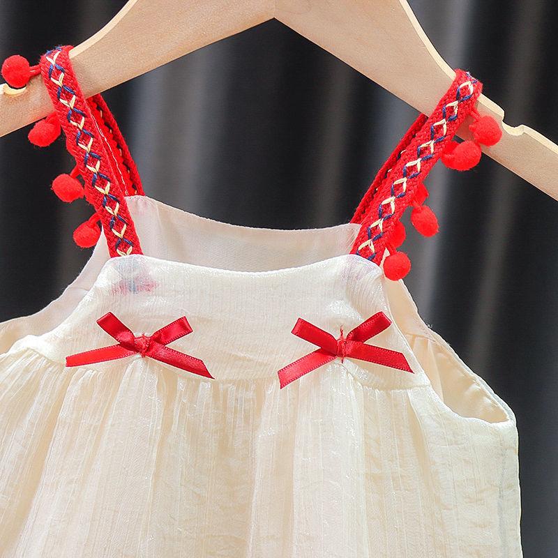 Girl's Sleeveless Princess Skirt Summer Little Girl Children's Dress Korean Style Pengpeng Yarn Baby Summer Dress Children's Dress