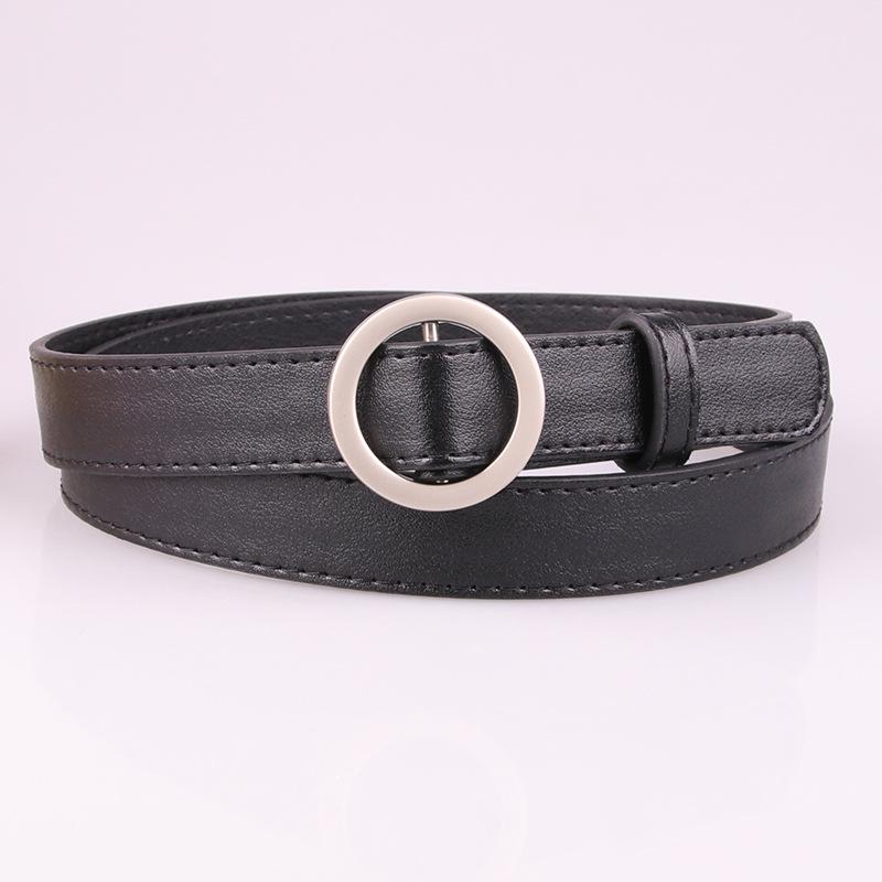 Women Belts Solid Color Thin Skinny Waistband Adjustable Belt Leather Waist Belts Women