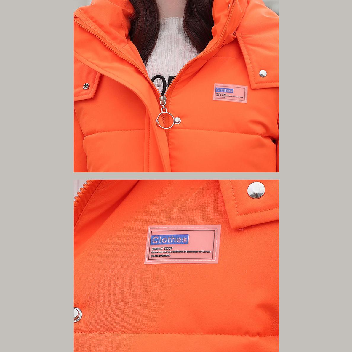 Women Winter Thickening Coats Hooded Jackets Stripes Plus Size Warm Mid-length Slim Padded Jacket Medium Long Bright Color Girls Student Coat