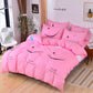 Net Celebrity Four-piece Bedding Cartoon Bed Linen Quilt Sanding Three-piece Student Bedding