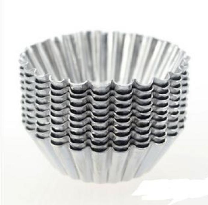 10/20/30/50pcs/set 7cm Reusable Tinplate Flower Cake Egg Tart Mold Kitchen Tools Baking Mould (Color: Silver)