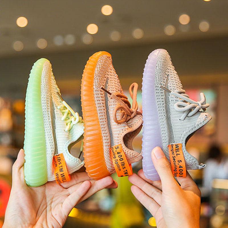 Summer Child Fluorescence Sneakers Kids Breathable Non-slip Shockproof Basketball Shoes Lightweight Running Shoes Comfortable Deodorant Girls Shoes