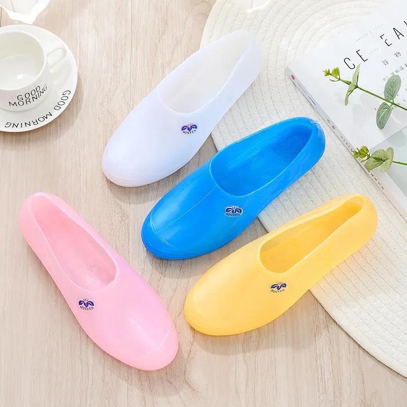 Rain Boots Female Adult Short Tube Shallow Water Shoes Summer Non-slip Kitchen Work Plastic Waterproof Low-top Wedge Jelly Rain Boots