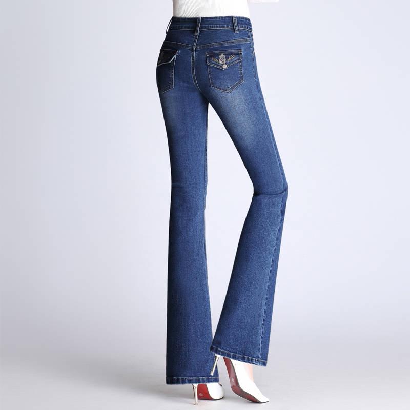 Women High Waisted Wide Leg Denim Pants Stretch Slim Pants Jeans Slim Pant Femme Jeans Plus Size