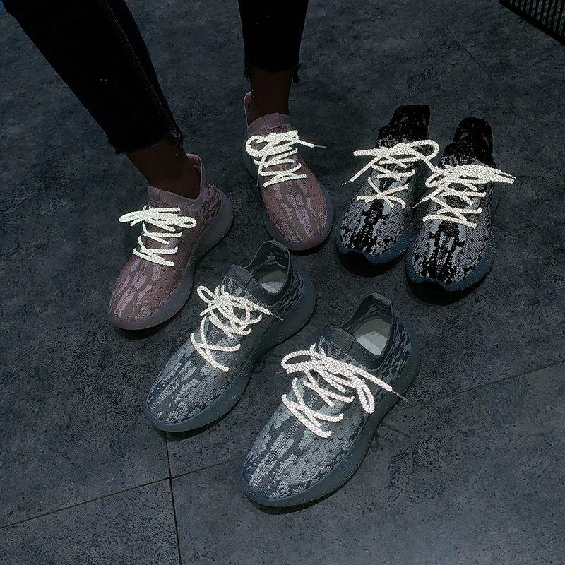Knitted Sports Shoes Female Spring Coconut Shoes Rainbow Jelly Bottom Flying Woven Woman Sneakers