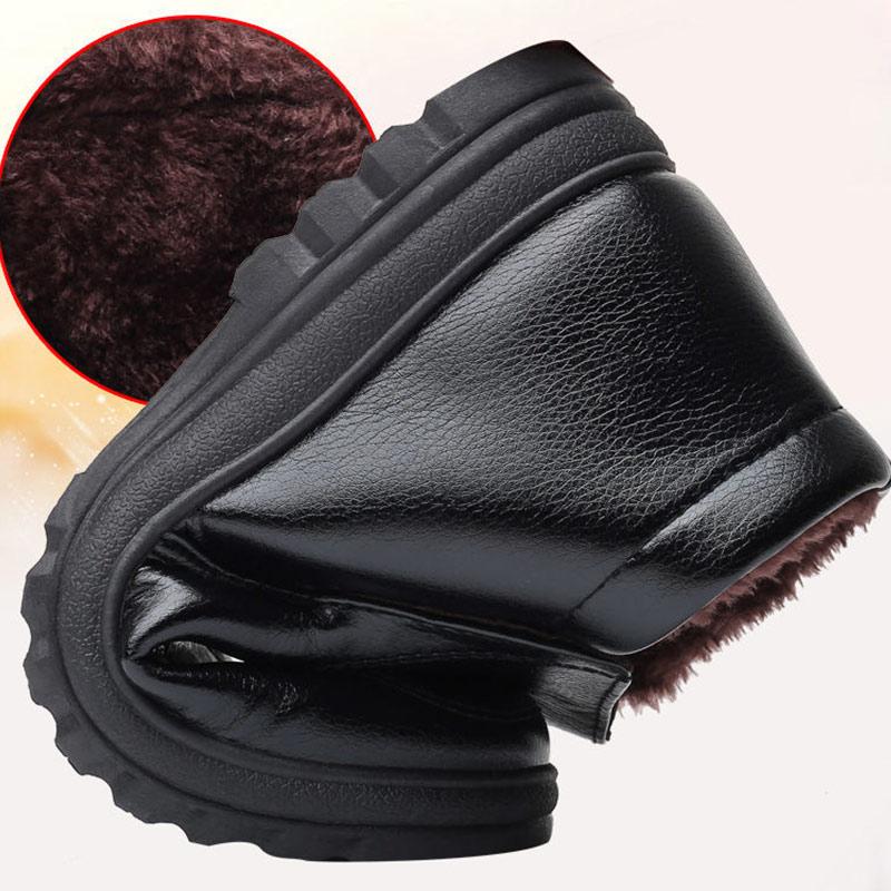 Winter Plush Warmth Plush High-top Leather Shoes Men Middle-aged and Elderly Shoes Cotton Shoes Non-slip Footwear Men's Shoes