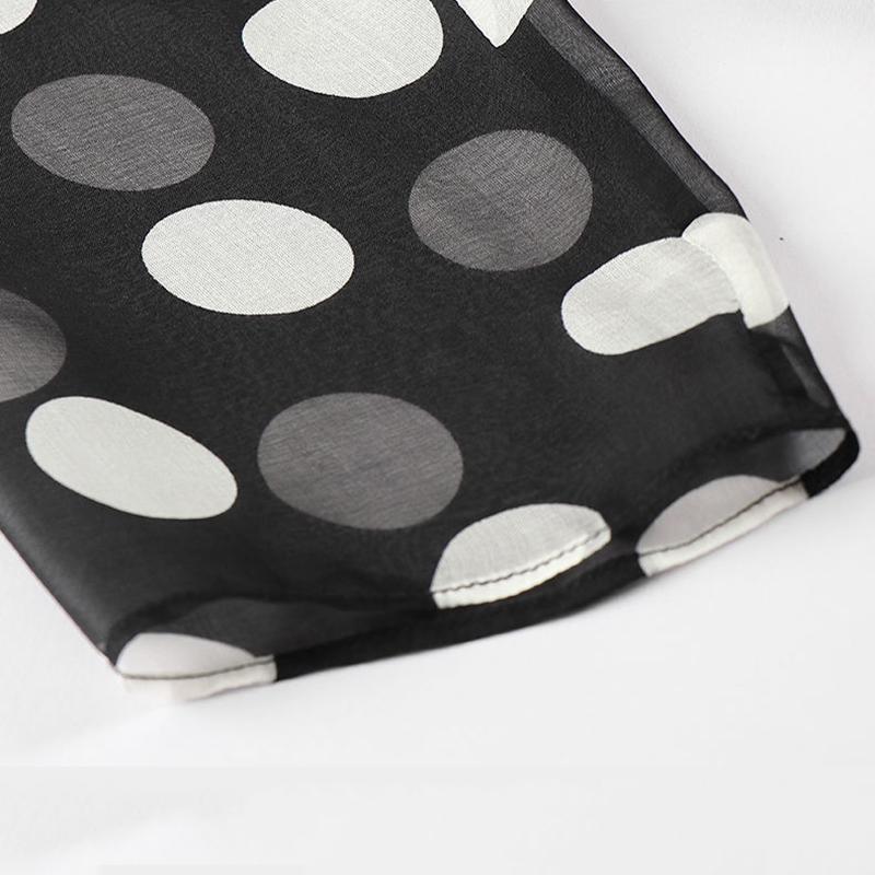 Polka Dot Chiffon Cardigan Mid-length Sun Protection Clothing Women's Loose Thin Large Size Shawl Jacket Air Conditioning Beach