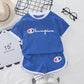 Children's Suit Summer Children's T-shirt Boys and Girls' Korean Style Set Sports Short Sleeve Suit