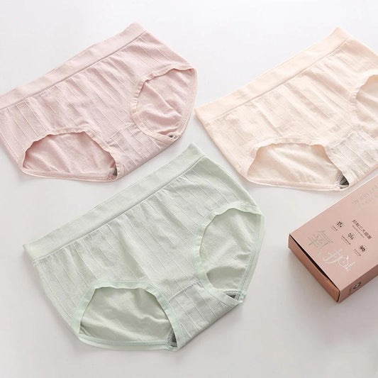 4 Packs Women's Underwear Cotton File Mid-waist Breathable Soft Panties Graphene Antibacterial Briefs Abdomen and Hips Underpants Oversized Underwear