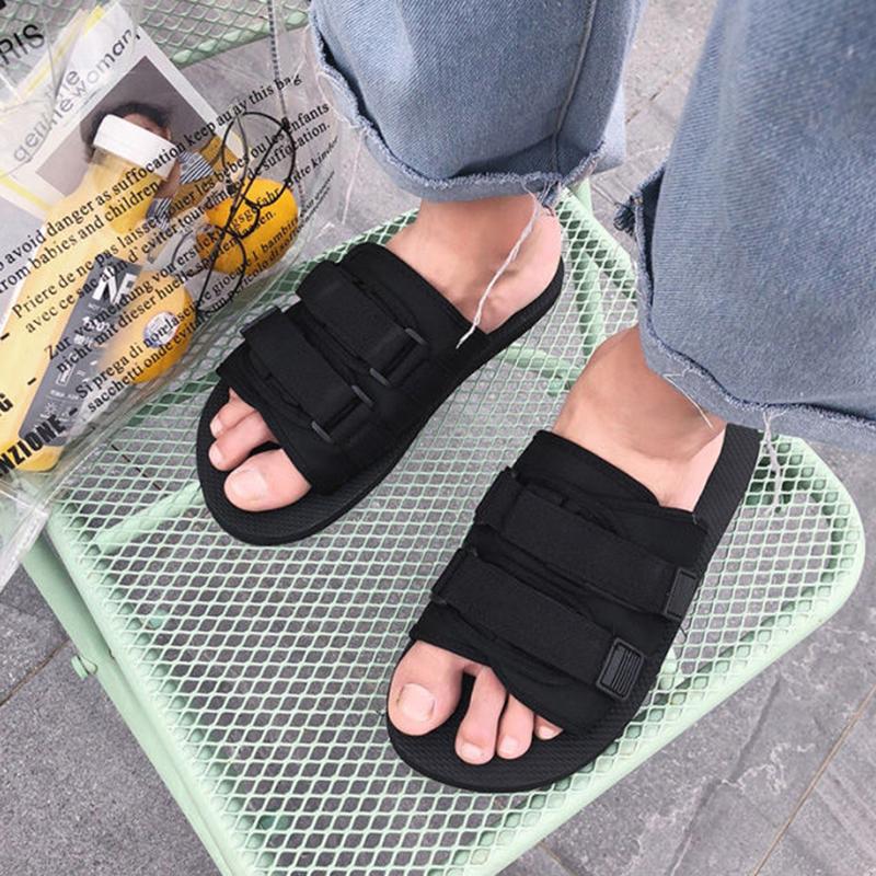 Sandals and Slippers Women's Summer Outdoor Wear Fashion All-match Slippers Korean Couple Students Non-slip Beach Shoes