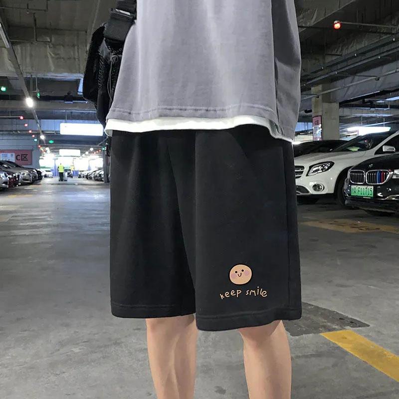 Youth Casual Shorts Men's Loose Straight Solid Color Pants Sports Versatile Casual Comfortable Five-point Pants