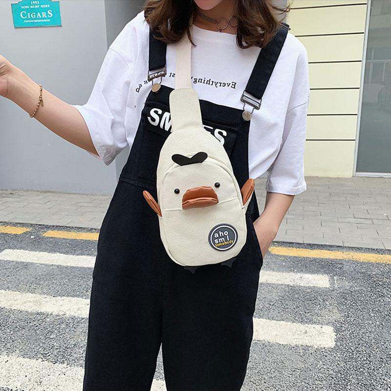 Cute Unisex Children Canvas Sling Bag Outdoor Travel Boy Girl Shoulder Bag Home Supplies Crossbody Chest Bag for Gift