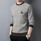 Sweater Men's Round Neck Plus Velvet Loose Top Winter Fashion Knitted Bottoming Shirt Boutique Warm Top Men