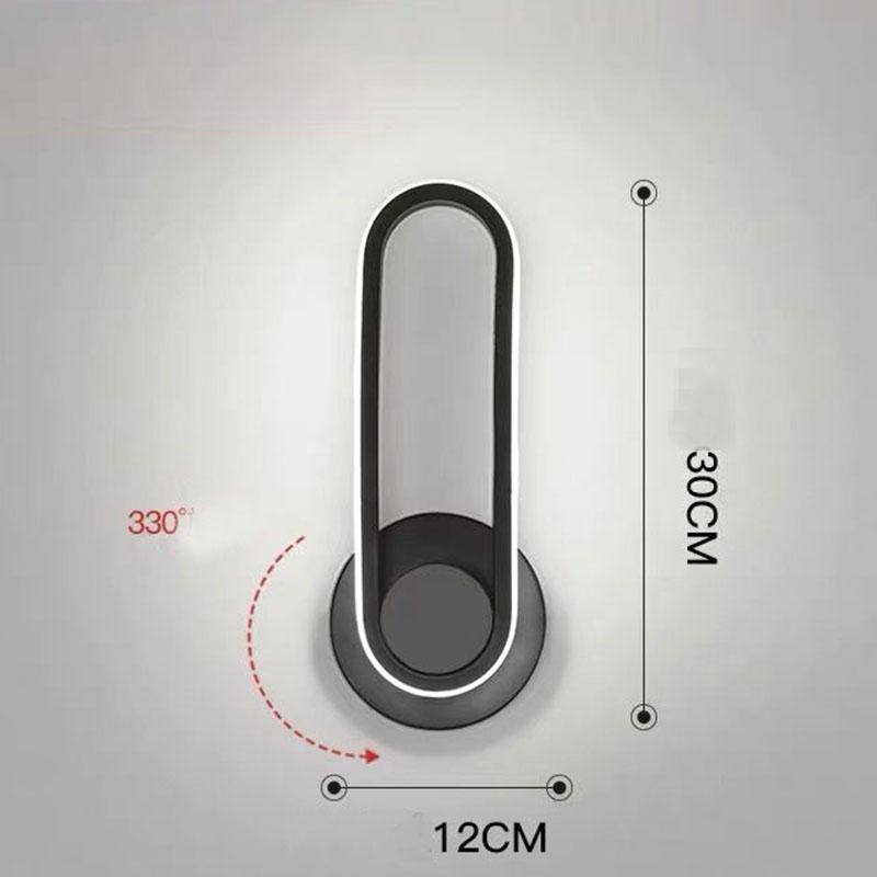 LED wall lamp adjustable bedside lights bedroom staircase study living room rotatable wall lamps
