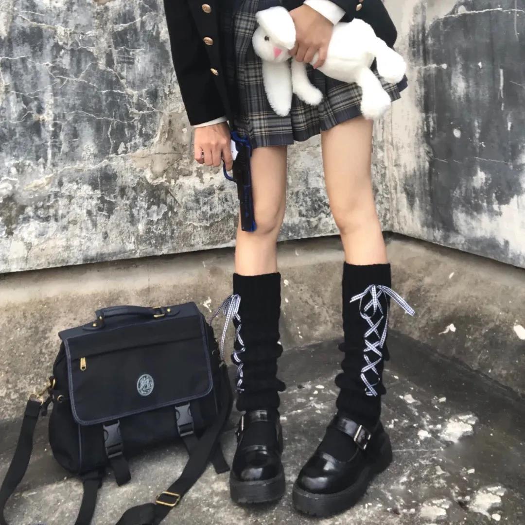 Daily JK Hairy Socks Korean Version of The Hundred Knee Legs Student Warm LOLITA Straps Stacks Stockings Women Autumn and Winter