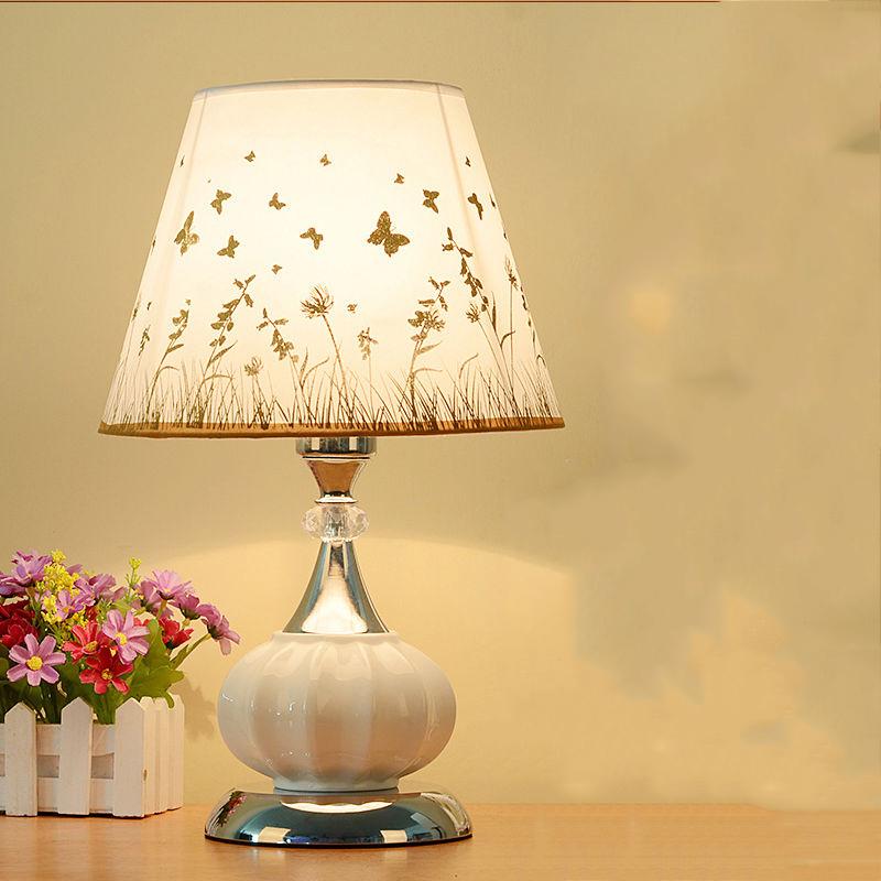 Table Lamps for Bedroom Bedside LED Nordic Modern Fabric Shade Desk Light Living Room Study Lights