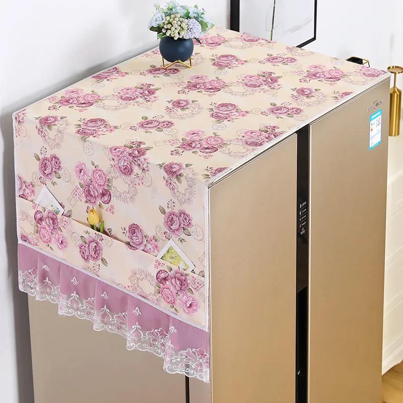 Refrigerator Cover Cloth Refrigerator Cover Single Door Double Door Refrigerator Towel Washing Machine Cover Universal Cover Towel Dustproof