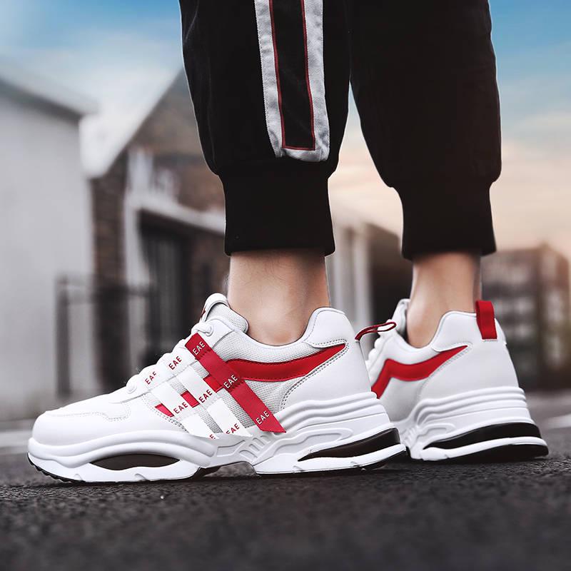 Spring shoes men Daddy shoes Wild casual breathable inner running shoes Solid color daddy shoes