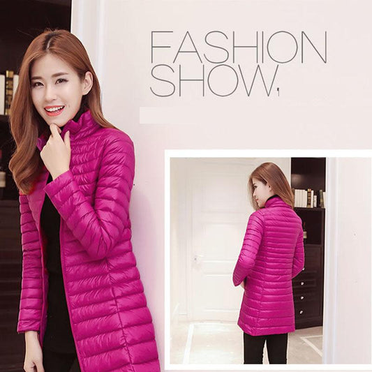 Winter Women Ultralight Thin Down Jacket White Duck Down Jackets Long Sleeve Warm Coat Parka Female Portable Outwear
