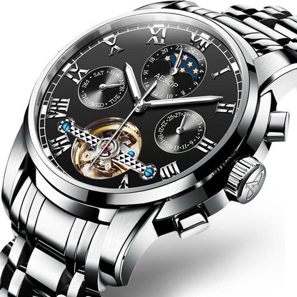 Luxury Brand Automatic Machinery Watches Men Leather Waterproof Business Watch Men Quartz Clock Man