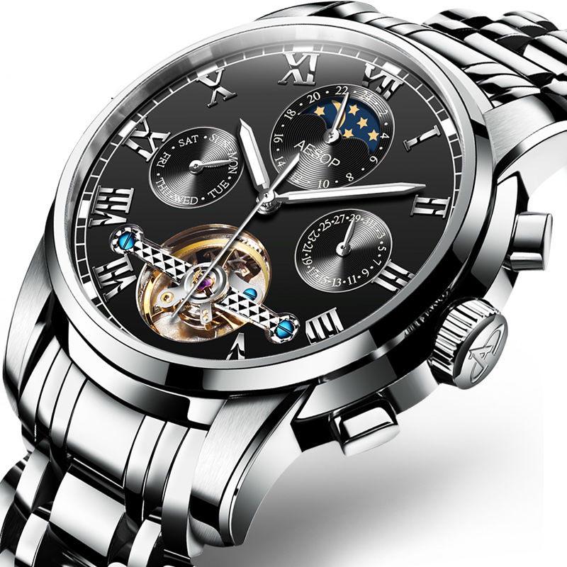 Top Luxury Brand Mens Leisure Automatic Machinery Watch Fashion Business Waterproof Sports Clock