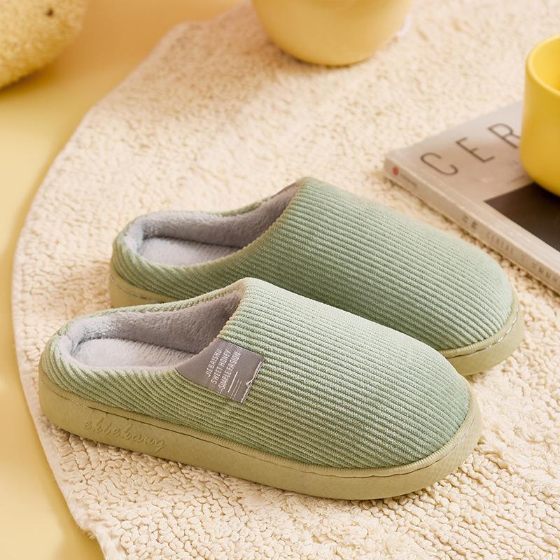 Winter Couples Home Bedroom Household Cotton Mopping Women's Warm Non-slip Plush Cotton Shoes