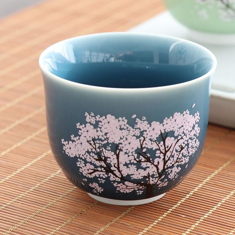 Thermochromic Cup Sakura Tea Cup Ge Kiln Open Piece Tea Cup Ceramic Kung Fu Tea Cup Master Cup