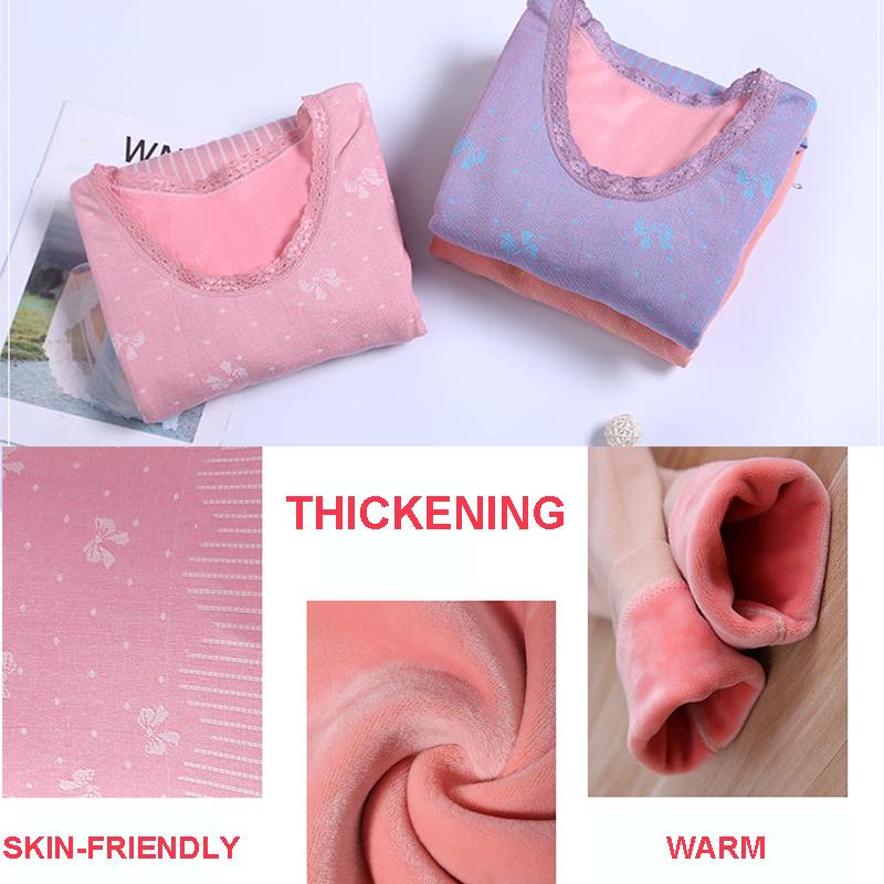 Thermal Underwear Women's Thickened Plus Velvet Suit Body Tight Winter Cotton Wool Bottoming Shirt