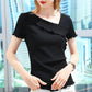 Modal T-shirt Women's Summer Short-sleeved V-neck Fungus Edge Fashion Casual Top