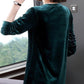 Women's Spring and Autumn Round Neck T-Shirt Solid Color Large Size Loose Long Sleeve Top