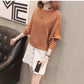 Vertical Stripes Bat Sleeve Loose Sweater One-neck Knitted Bottoming Shirt Spring and Autumn All-match Fashion Top Women