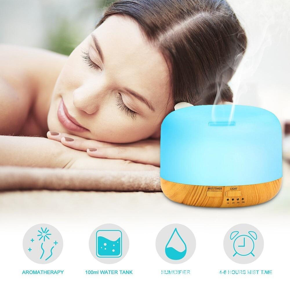 Air Humidifier Essential Oil Diffuser 300ML   Ultrasonic Cool Mist Maker Fogger Humidifier LED Lamp Aroma Diffuser Electric