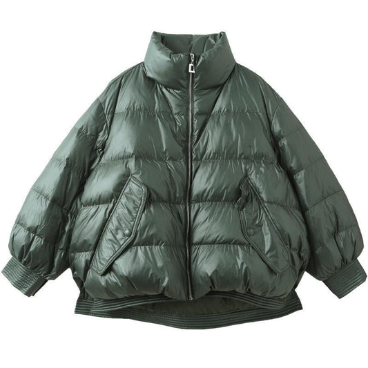 Women's Short Down Jacket Winter Fashion Trend Stand-up Collar Small Wild Warm and Comfortable White Duck Down Jacket
