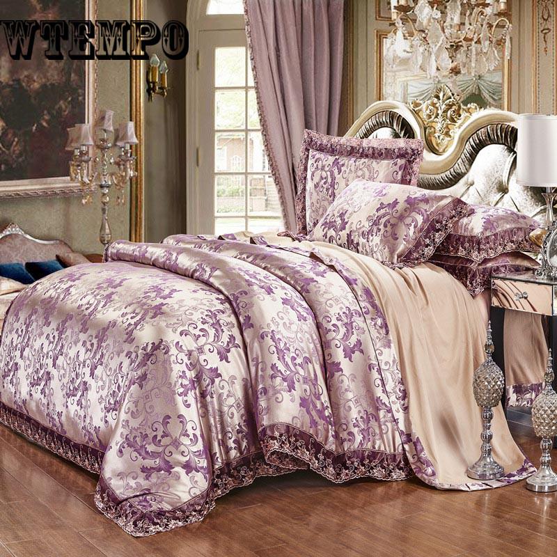 Bed Set Luxury Jacquard Bedding Set Duvet Cover and 2pcs Pillowcase Soft Duvet Cover Set
