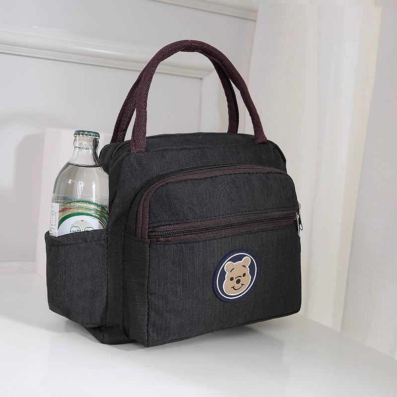 Portable Lunch Box Bag Mommy Bag Female Student Bag Lunch Bag Waterproof Denim Small Bag Hand Bag Large Capacity Canvas Bag Fashion