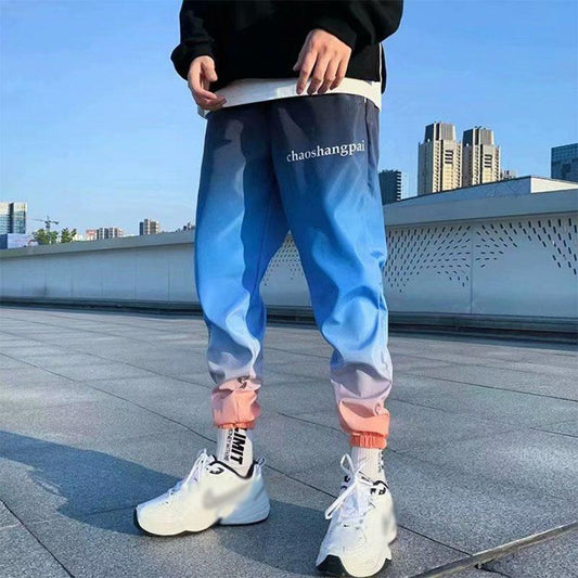 Gradient Color Pants Men's Autumn and Winter Sports and Leisure Loose Beam Harem Nine-point Pants
