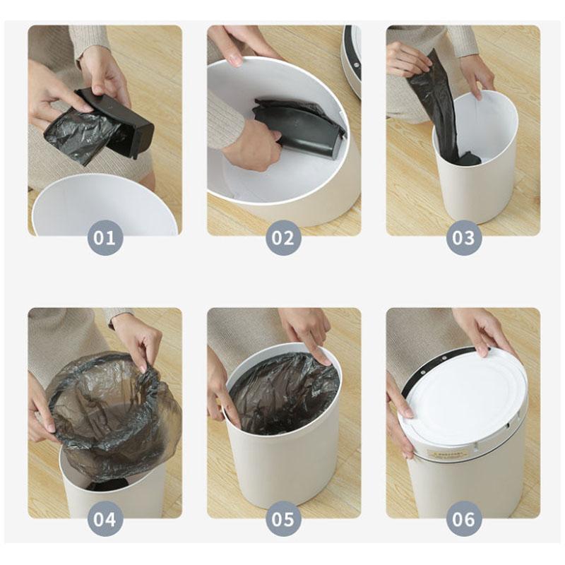Smart Trash Can Household Battery with Cover Automatic Induction Living Room Bathroom Toilet Kitchen Creative Electric Waste Paper Basket